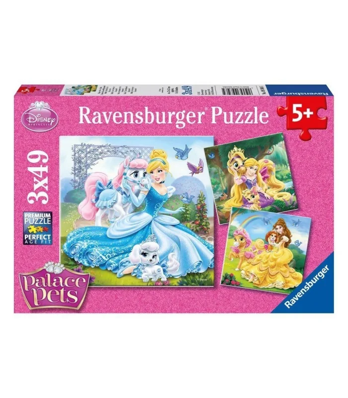 93465 Palace Pets Belle, Cinderella, Rapunzel 3x49 parça Ravensburger Puzzle