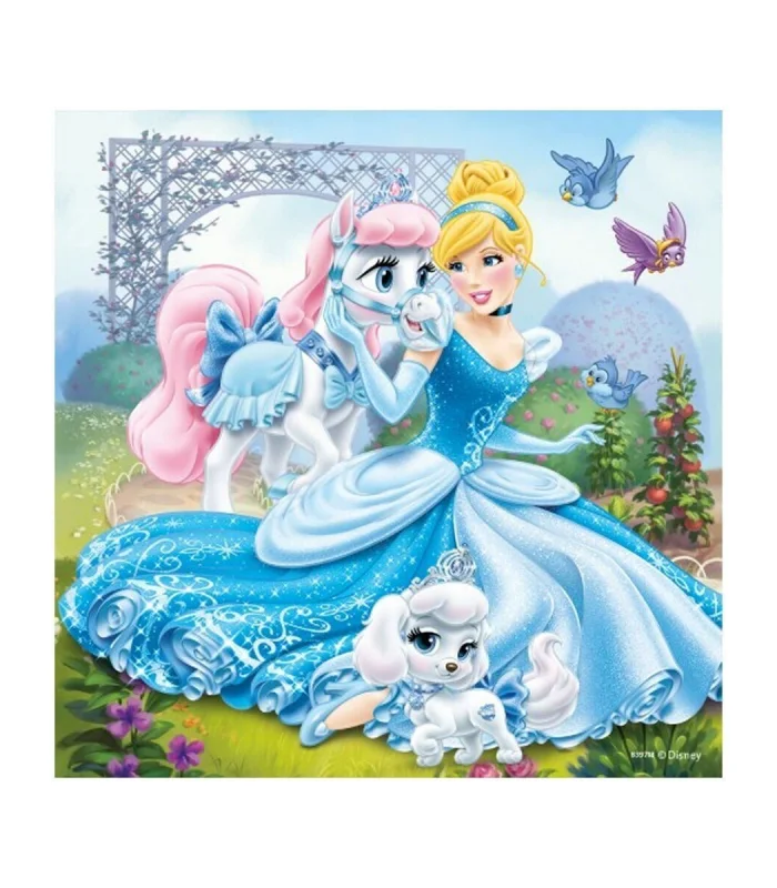 93465 Palace Pets Belle, Cinderella, Rapunzel 3x49 parça Ravensburger Puzzle