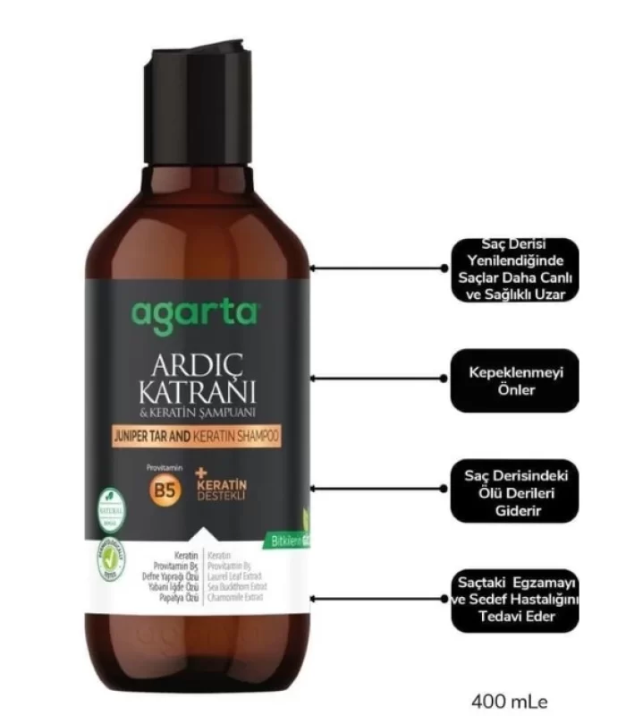 Agarta Ardıç Katranı & Keratin Şampuanı 400ml