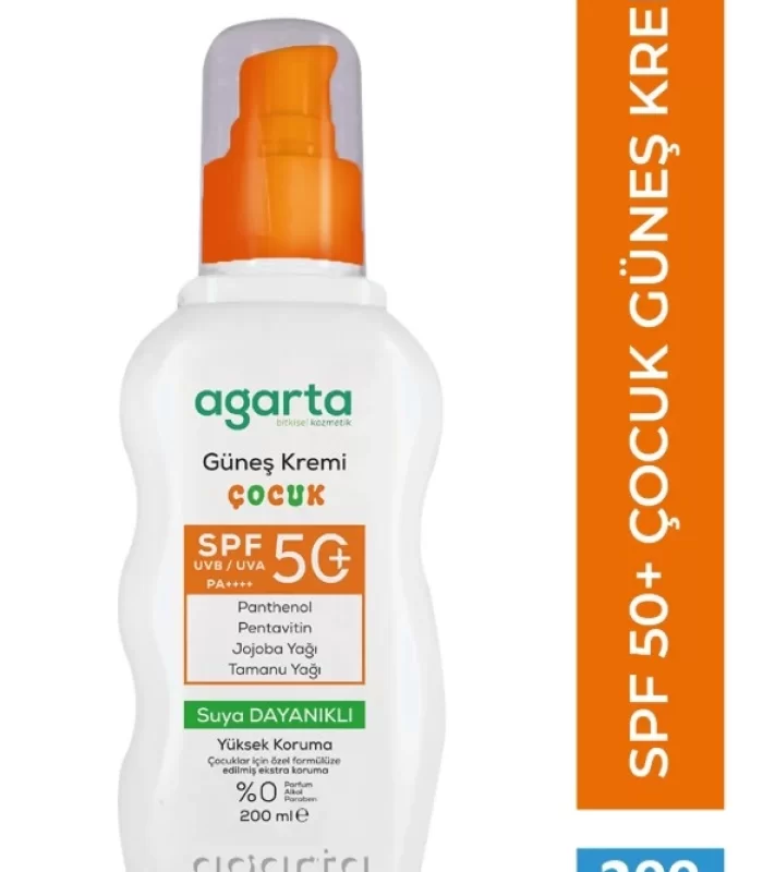 Agarta Doğal Güneş Kremi Çocuk 50 Spf 200 Ml