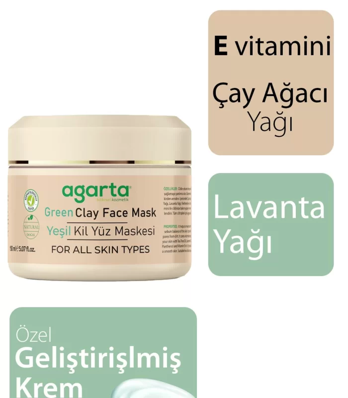 Agarta Yeşil Kil Yüz Maskesi 150 ml