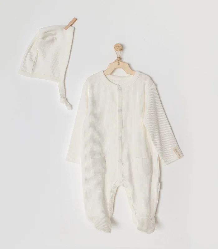 Andywawa Ac23651 Modal Bebe Tulum Takım Ekru