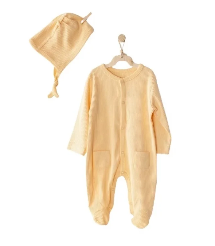 Andywawa AC23651 Modal Bebe Tulum Takım Yellow
