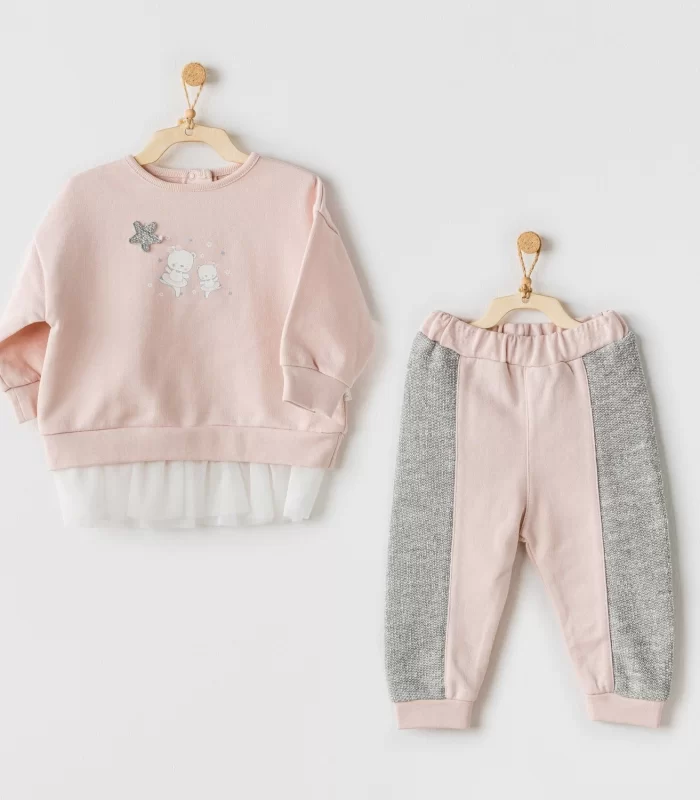 Andywawa AC24132 Ballerina 2li Bebe Takım Pink Grey