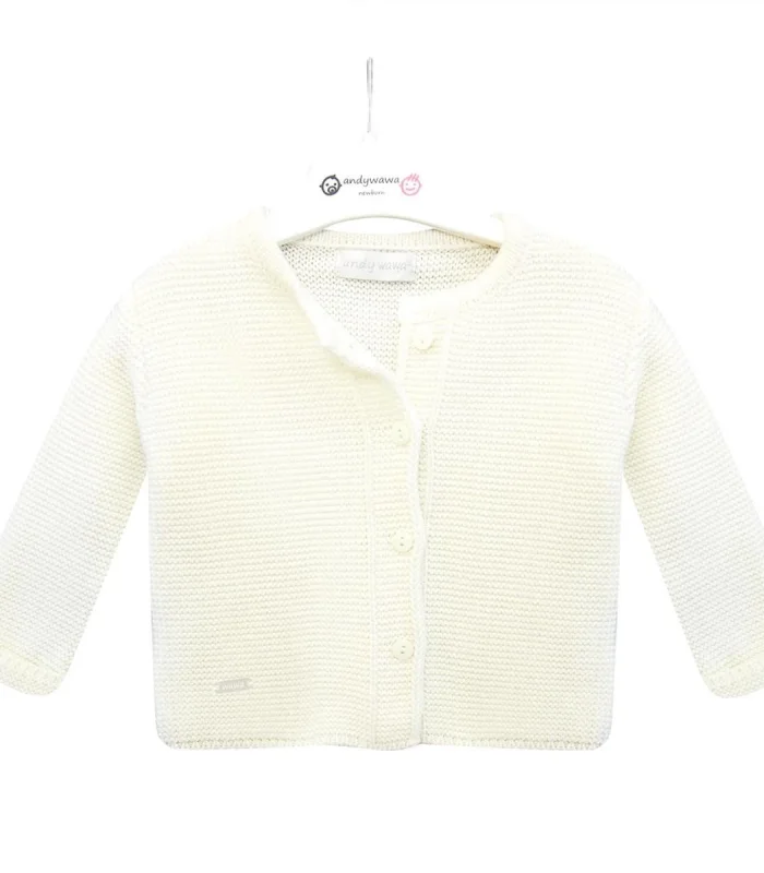 Andywawa AC24333 Basic Bebe Ceket Ekru