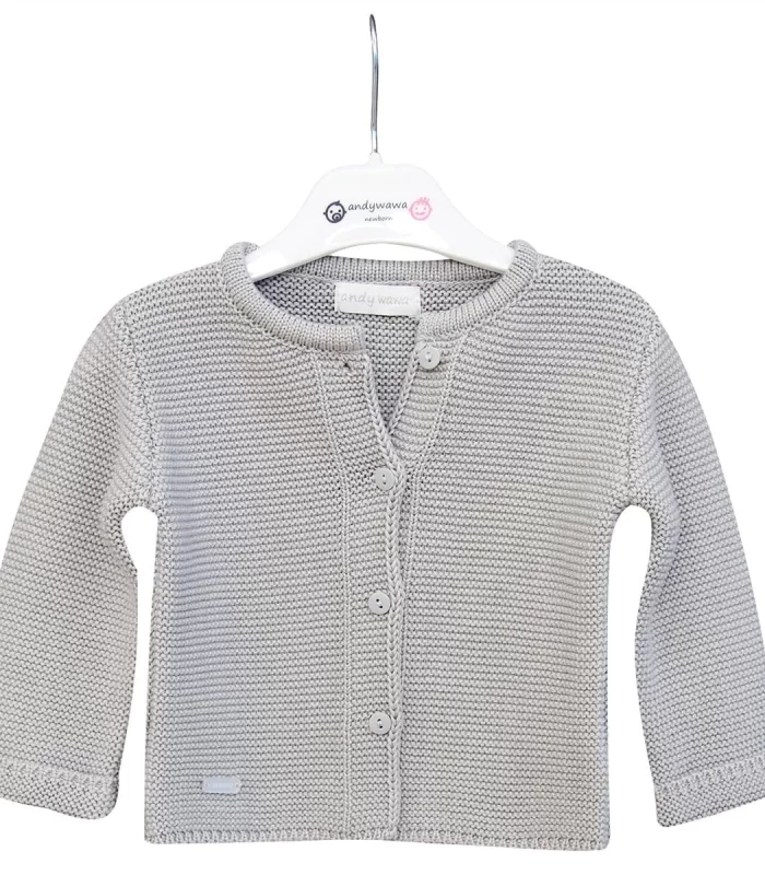Andywawa AC24333 Basic Bebe Ceket Grey Melange