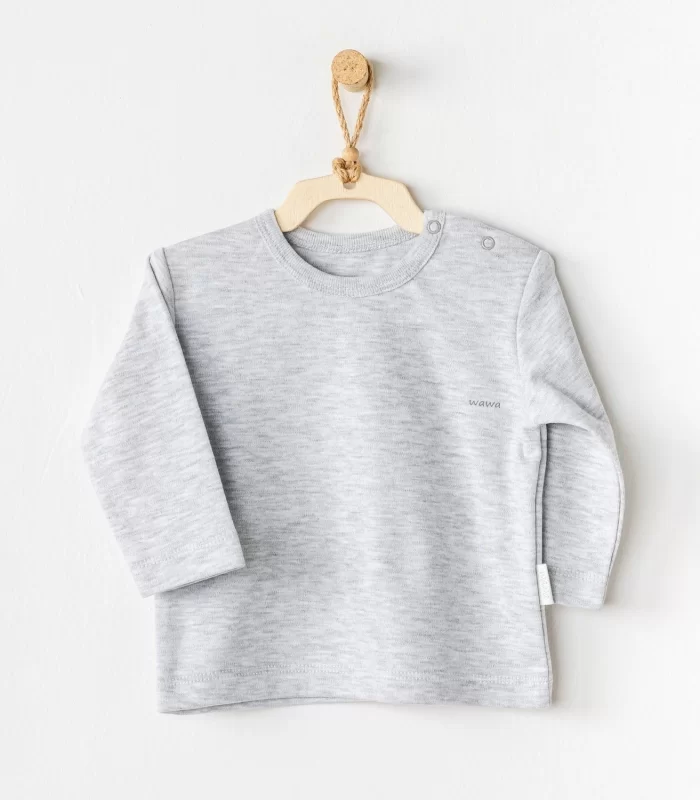 Andywawa Ac24437 Bebek Basic Tshırt Grey Melange