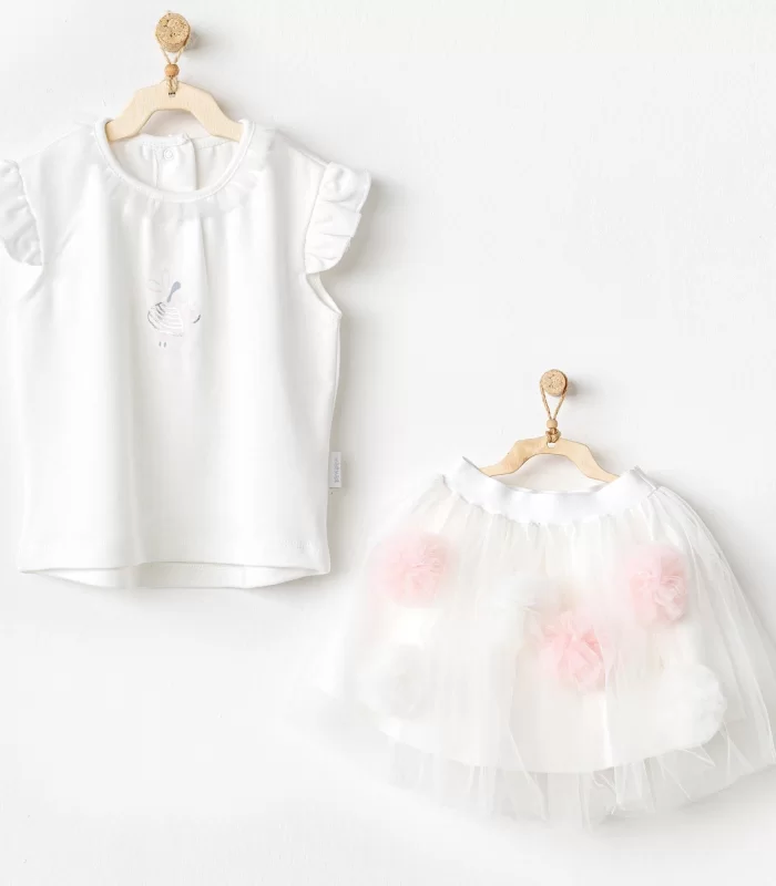 Andywawa Ac24503 Petit Love 2li Bebek Takım Ekru