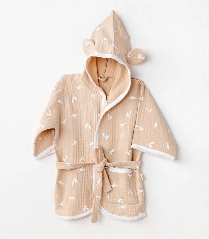 Andywawa AC24611 Bathrobe Smil All Day Bebek Bornoz Beige