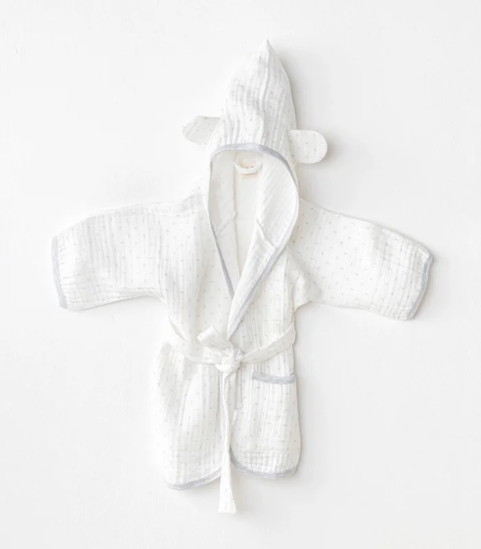 Andywawa AC24723 Bathrobe Wawa Boys Bebek Bornoz White