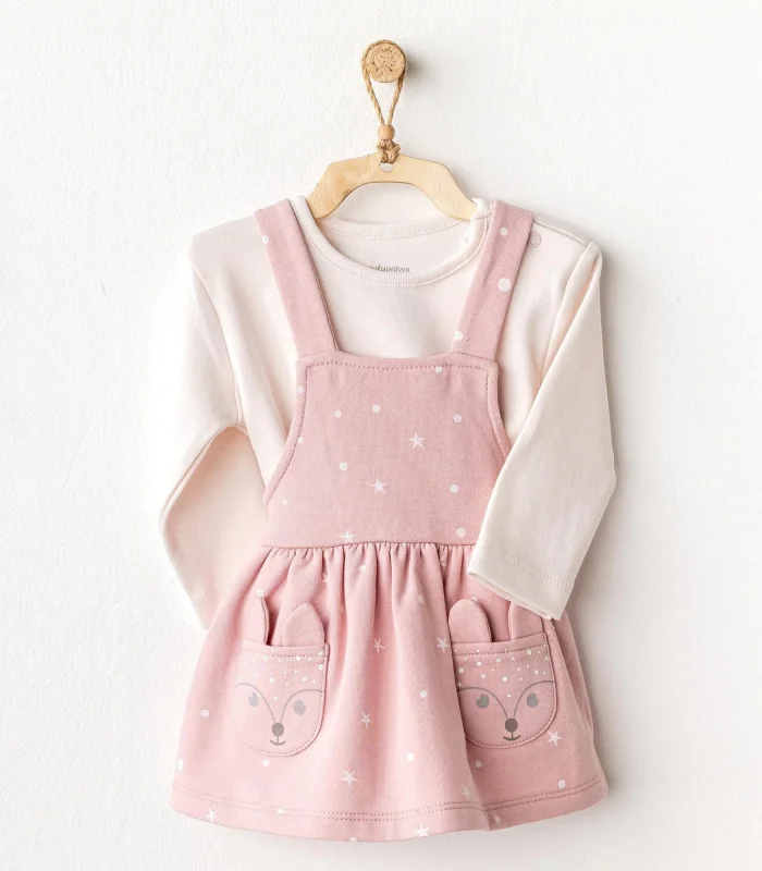 Andywawa AC25054 Puppy Gazelle Bebe Elbise Takım Pink