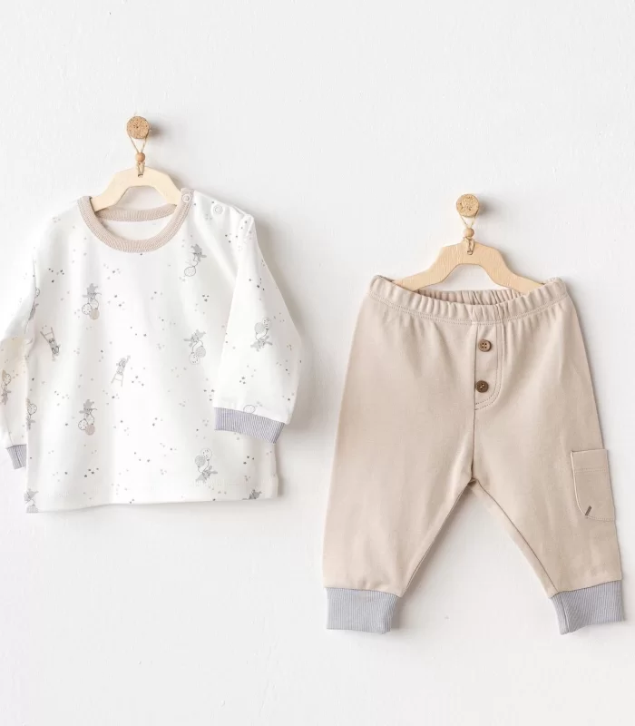 Andywawa AC25065 Happy Everyday 2Li Bebe Takım Beige