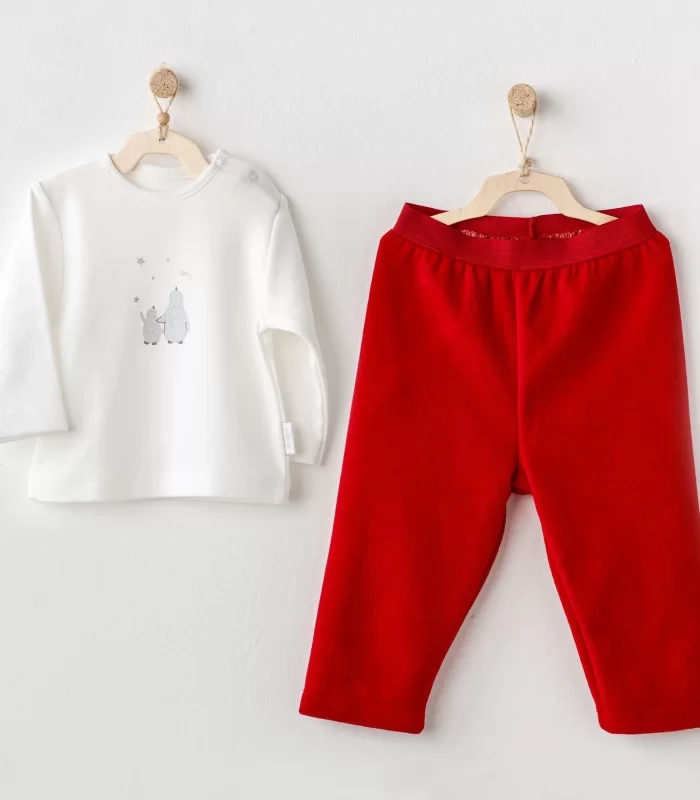 Andywawa AC25103 Happy Newyear 2Li Bebe Takım Red
