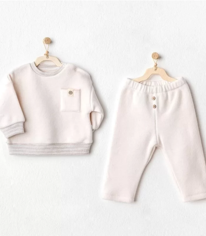 Andywawa AC25158 Soft 2Li Bebe Takım Ekru