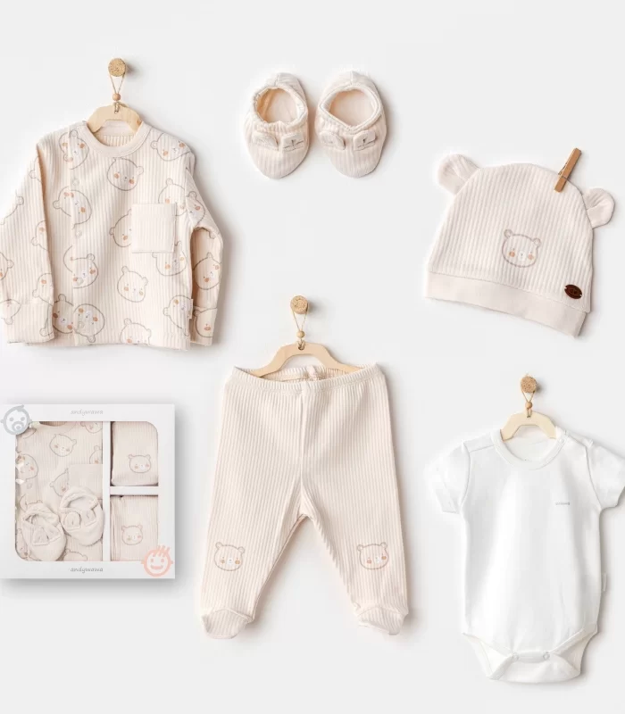Andywawa Ac25180 Bear Time 5li Hastane Çıkışı Light Beige