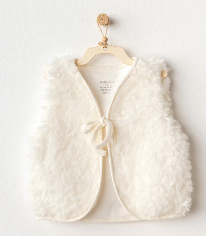 Andywawa AC25254 Basic Bebe Yelek Ekru