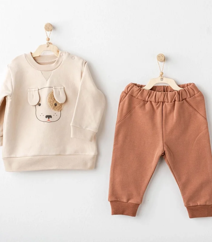 Andywawa AC25356 Basic 2Li Bebe Takım Beige
