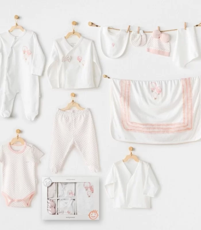 Andywawa Ac25551 Newborn Set Pınk Baloons 10lu Hastane Çıkışı Ekru