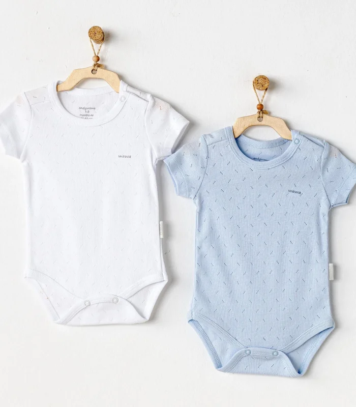 Andywawa Ac25554 Sleeve Jacquard 2li Basic Body Blue White