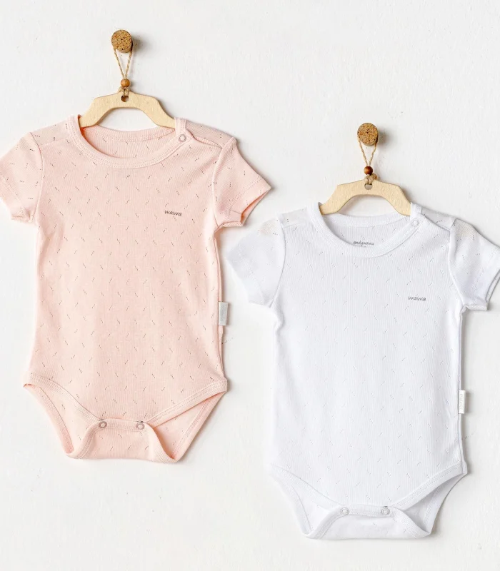 Andywawa Ac25554 Sleeve Jacquard 2li Basic Body Pink White