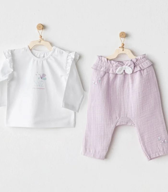 Andywawa Ac25578 Magical Butterlfy 2li Bebe Takım Lila