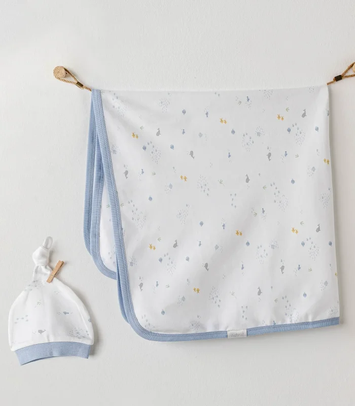 Andywawa Ac25606 My Happy Place Battaniye Şapka Takım White