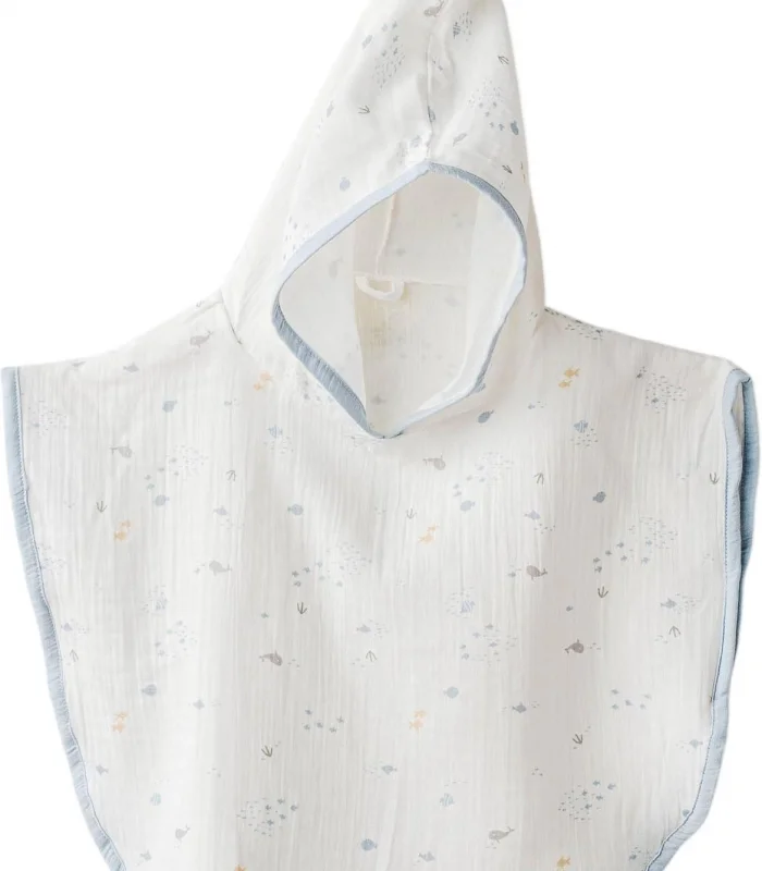 Andywawa Ac25612 Ocean İs My Happy Place Müslin Panço White