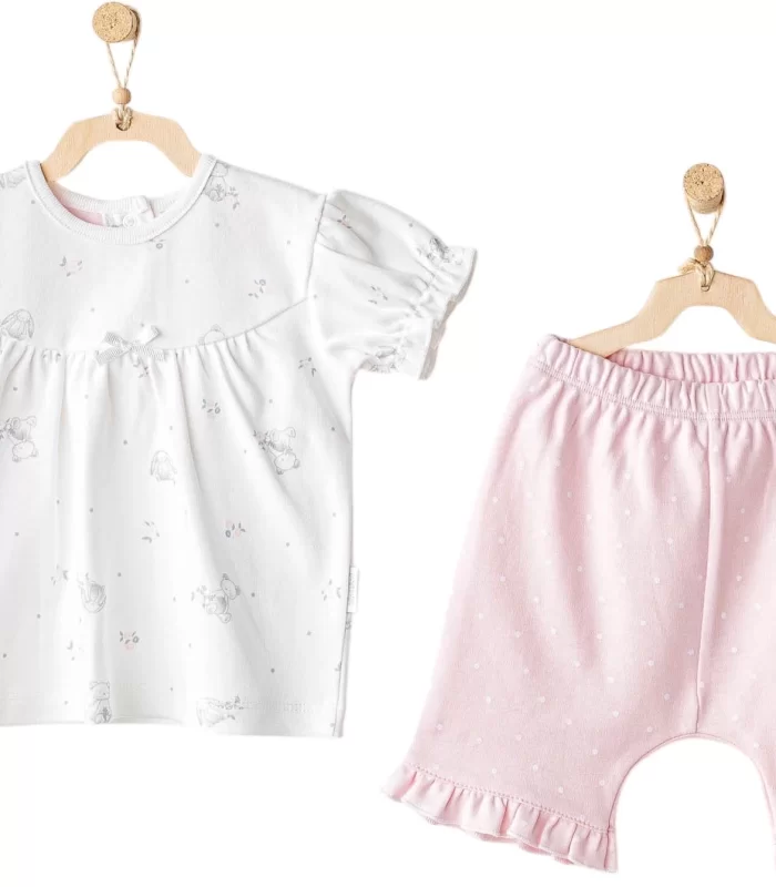 Andywawa Ac25631 Cuddly Bunny Bear 2li Bebe Takım Pink