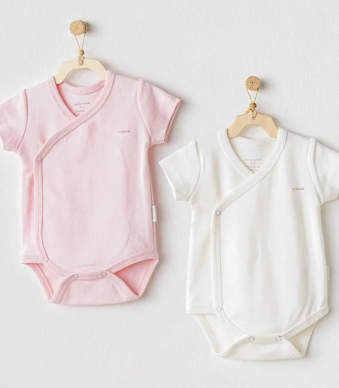 Andywawa Ac25643 Cuddly Bunny Bear 2li Zıbın Body Ekru Pembe