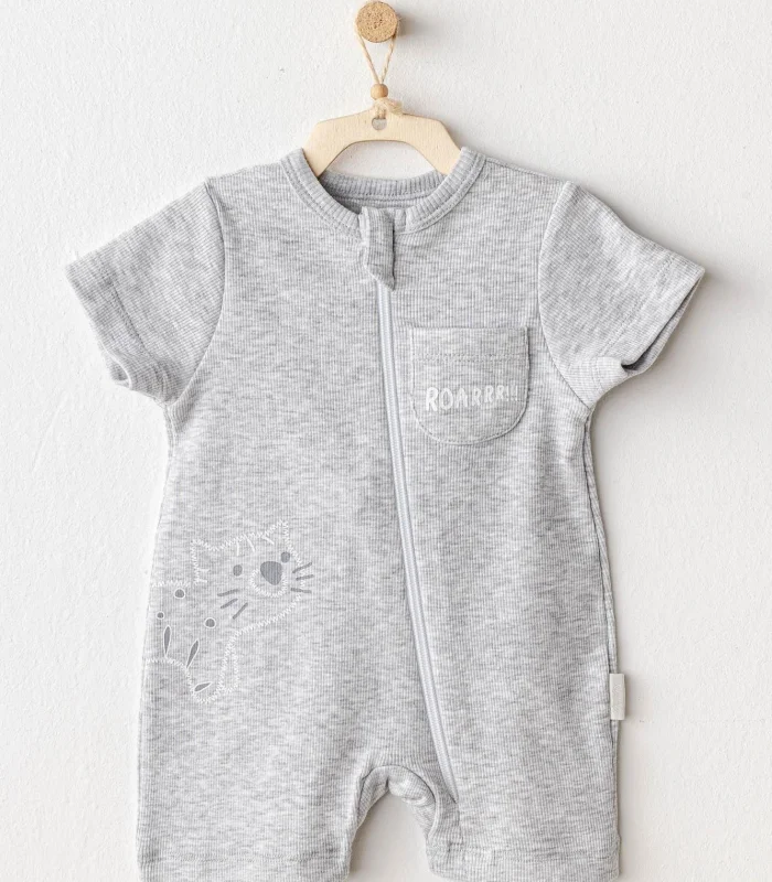 Andywawa Ac25810 Romper Little King Bebek Tulum Grey