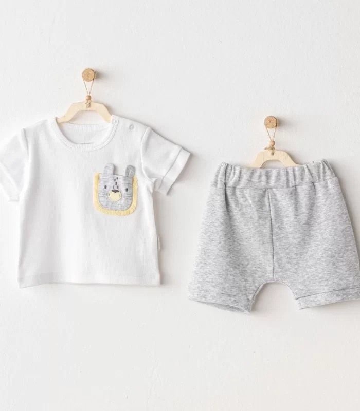 Andywawa Ac25812 Little King 2li Bebe Takım Grey