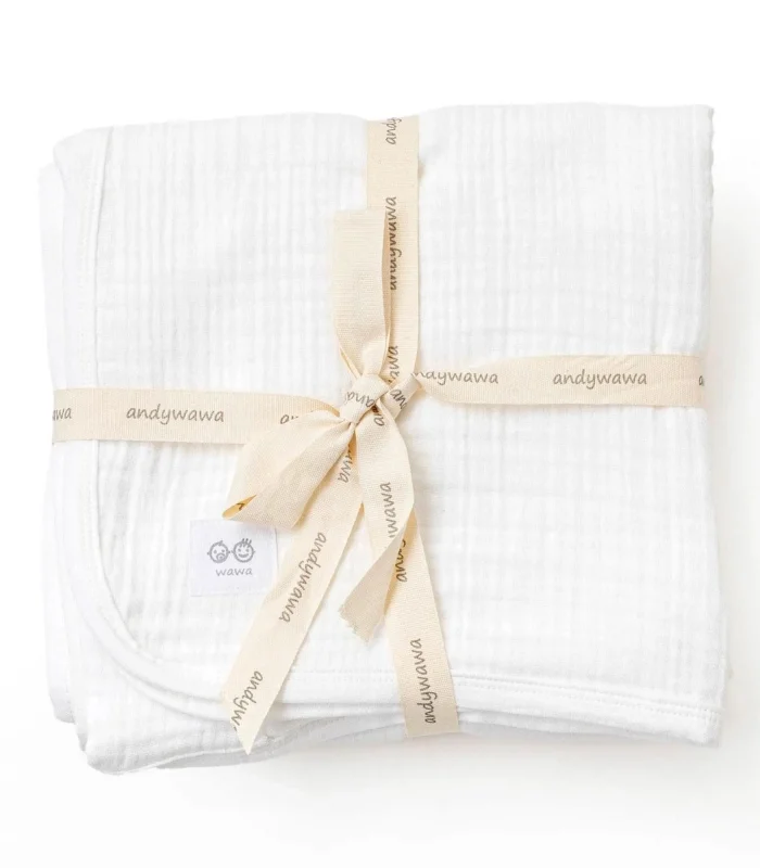 Andywawa Ac25870 Müslin Home Bebek Battaniye 105*120 White