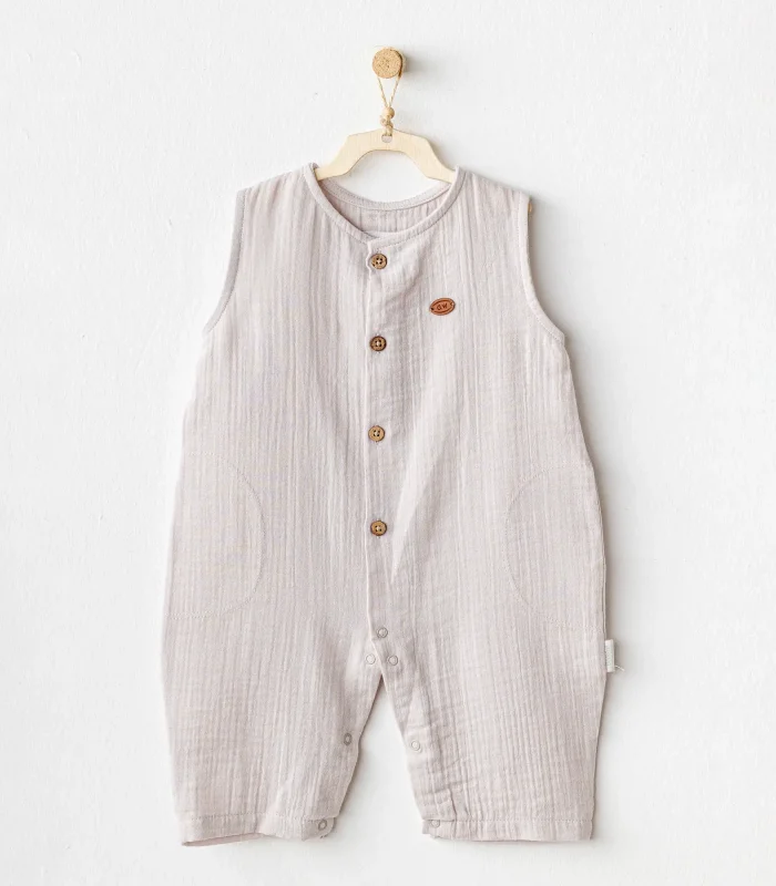 Andywawa Ac25883 Müslin Home Bebe Tulum Beige