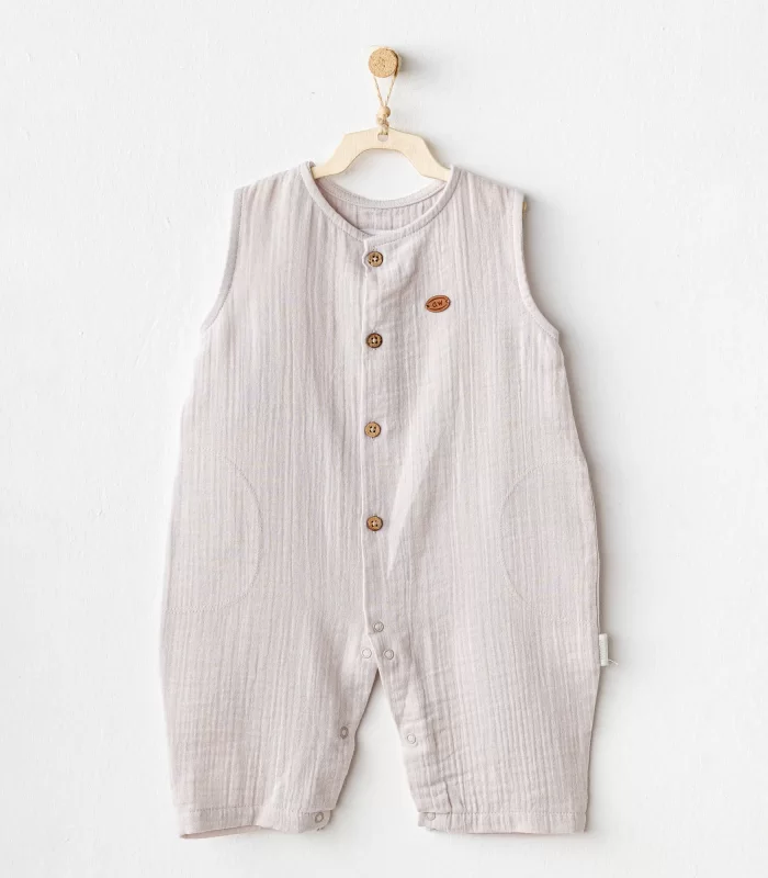 Andywawa Ac25883 Müslin Home Bebe Tulum Beige