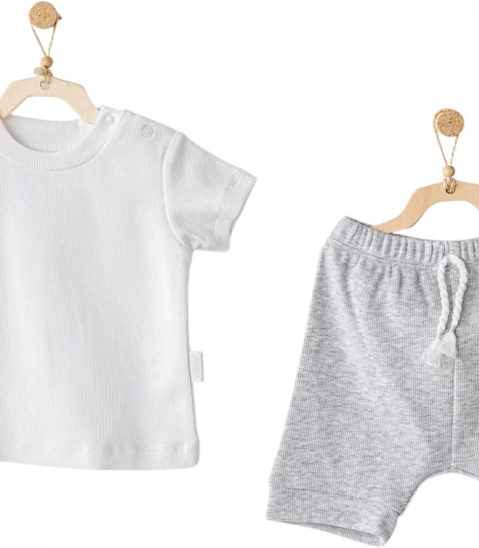 Andywawa Ac25894 2li Basic Bebe Takım Grey Melange