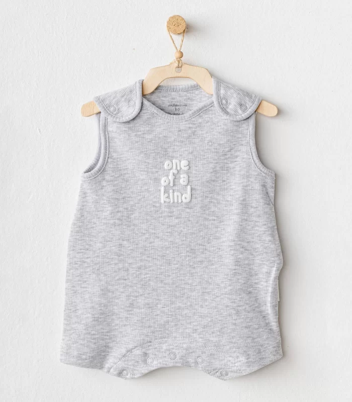 Andywawa Ac25895 Romper Basic Bebek Tulum Grey Melange