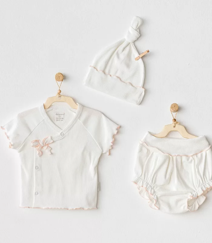 Andywawa Ac25899 3lü Basic Bebe Takım Ekru