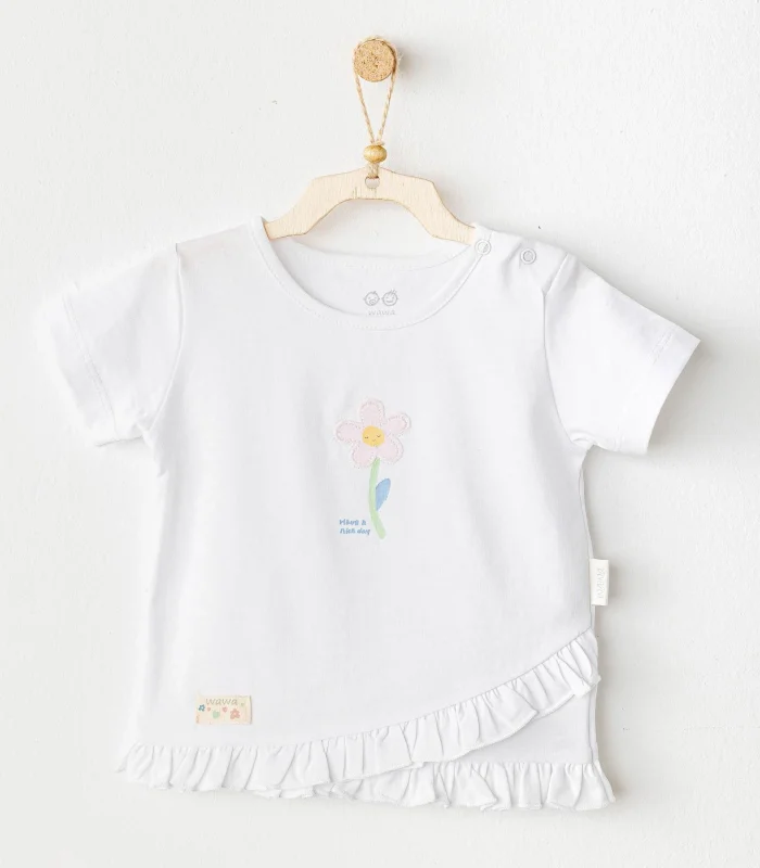 Andywawa Ac25966 Casual Bebek Tişört White