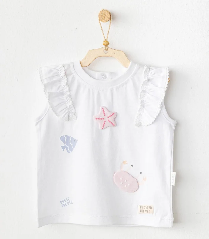 Andywawa Ac25969 Casual Bebek Tshırt White