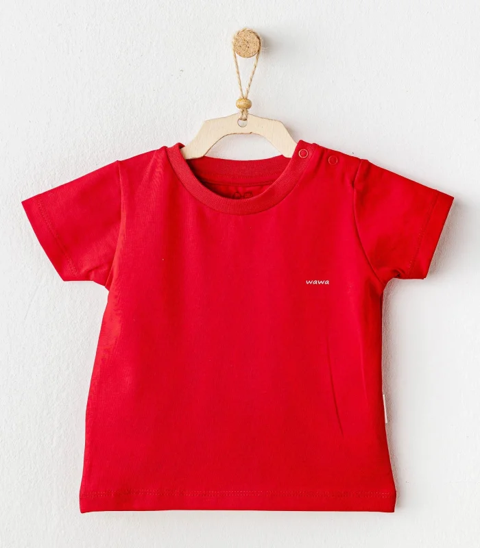 Andywawa Ac25971 Casual Bebek Tişört Red