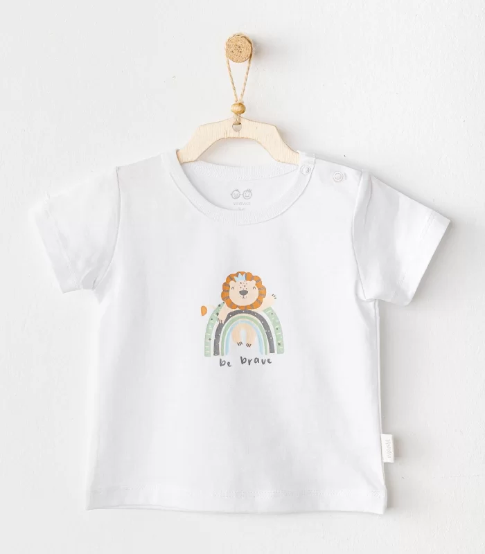 Andywawa Ac25977 Casual Bebek Tişört White