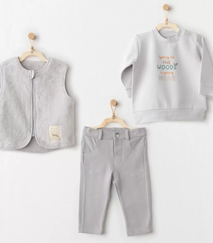 Andywawa Ac26111 Hello Autumn 3lü Takım Grey
