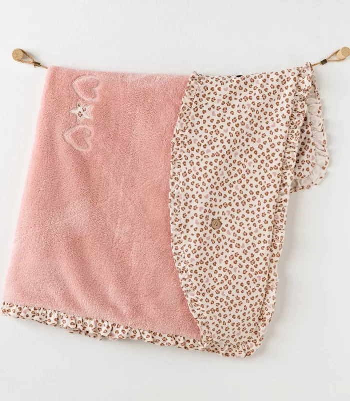 Andywawa Ac26241 Little Leopard Battaniye 90x85 Pink