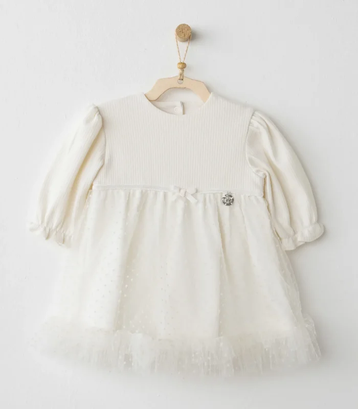 Andywawa Ac26257 Baby Bow Bliss Elbise Ekru