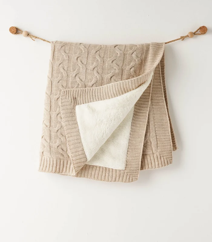 Andywawa Ac26340 Triko Battaniye Beige Melange