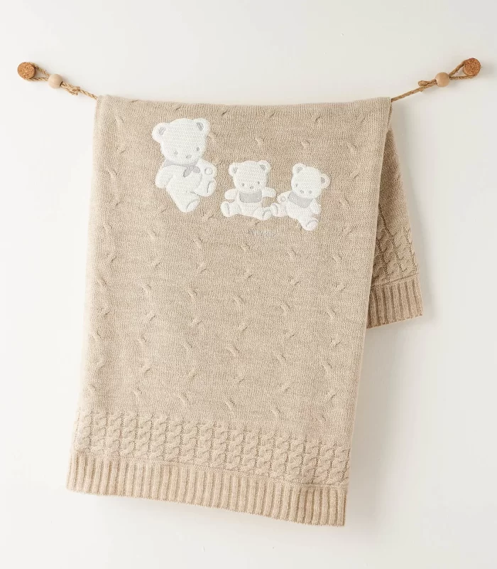 Andywawa Ac26341 Triko Battaniye 85x100 Beige Melange