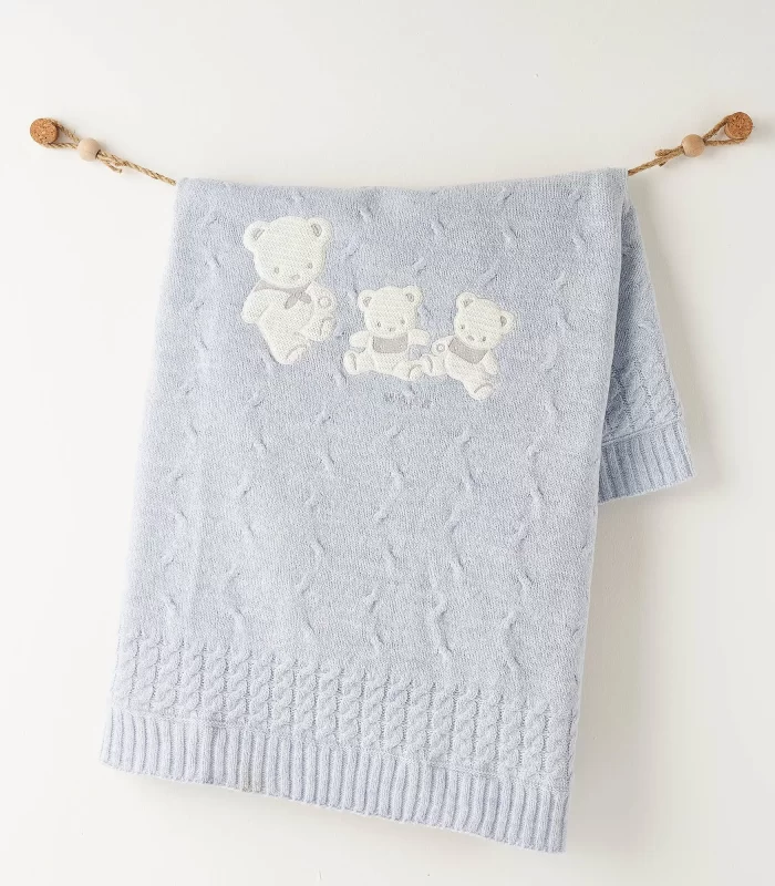 Andywawa Ac26341 Triko Battaniye 85x100 Blue Melange