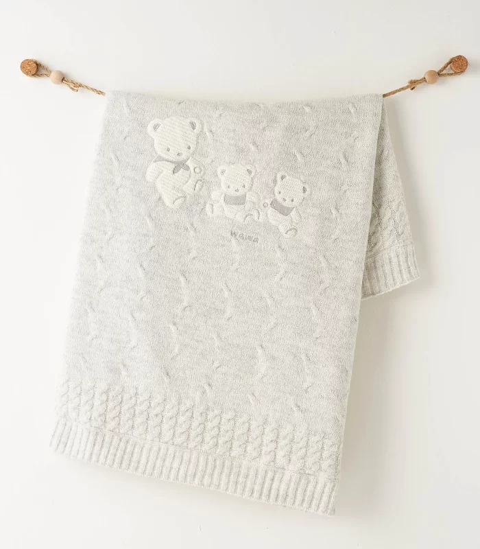 Andywawa Ac26341 Triko Battaniye 85x100 Grey Melange
