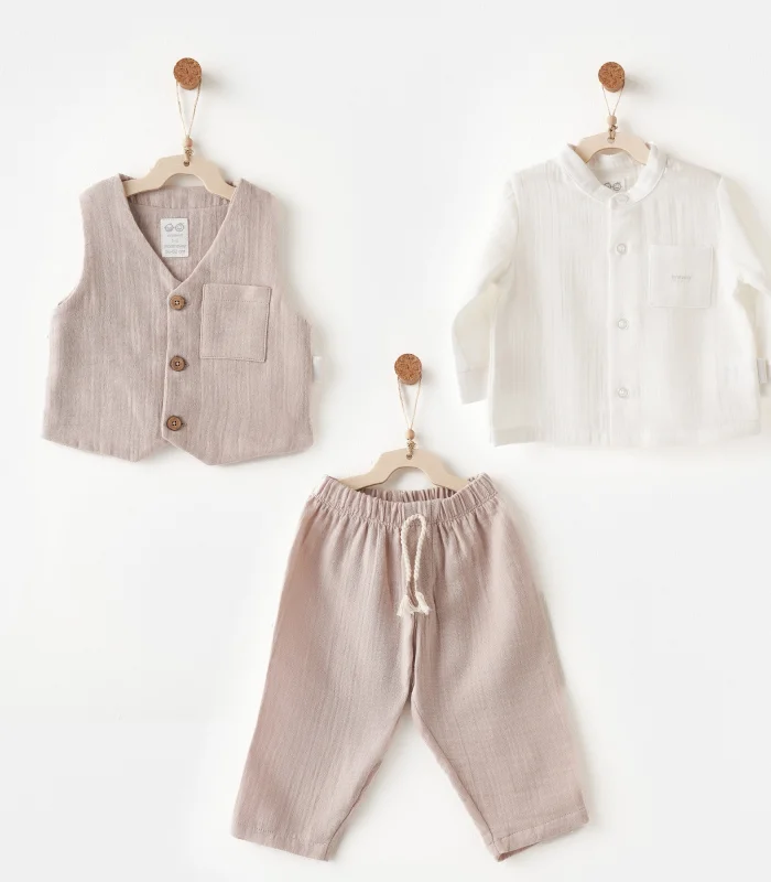 Andywawa Ac26734 Relax Time 3lü Takım Beige