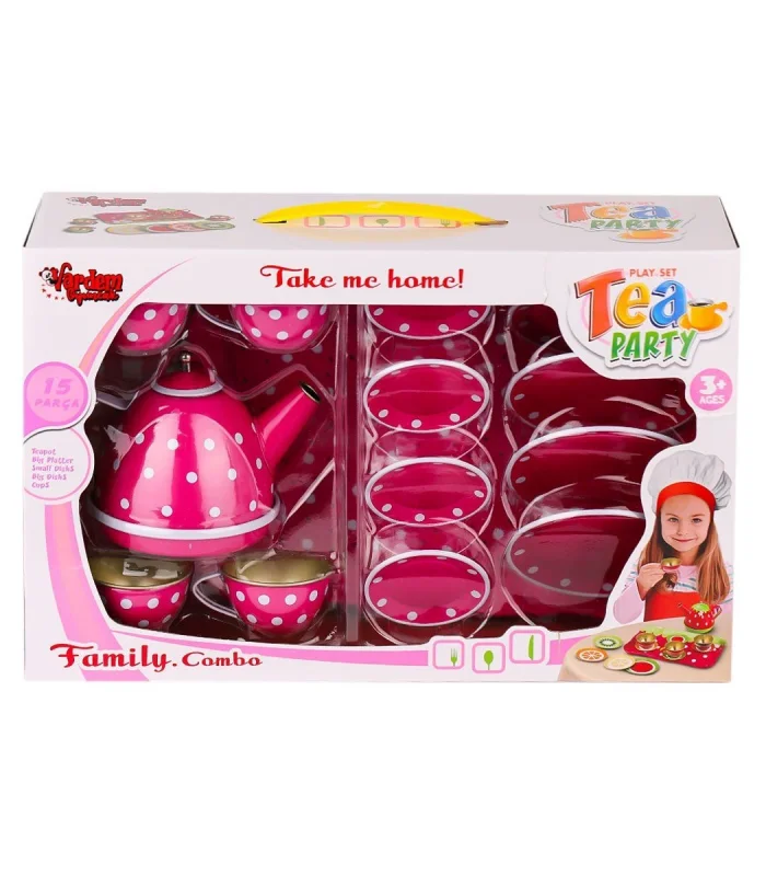ATF-2020B-2020C Puantiyeli Metal Çay Seti 15 Parça -Vardem Oyuncak